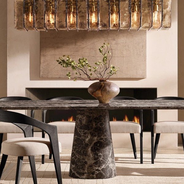 Trama Rectangular Chandelier 67" - lampmodern