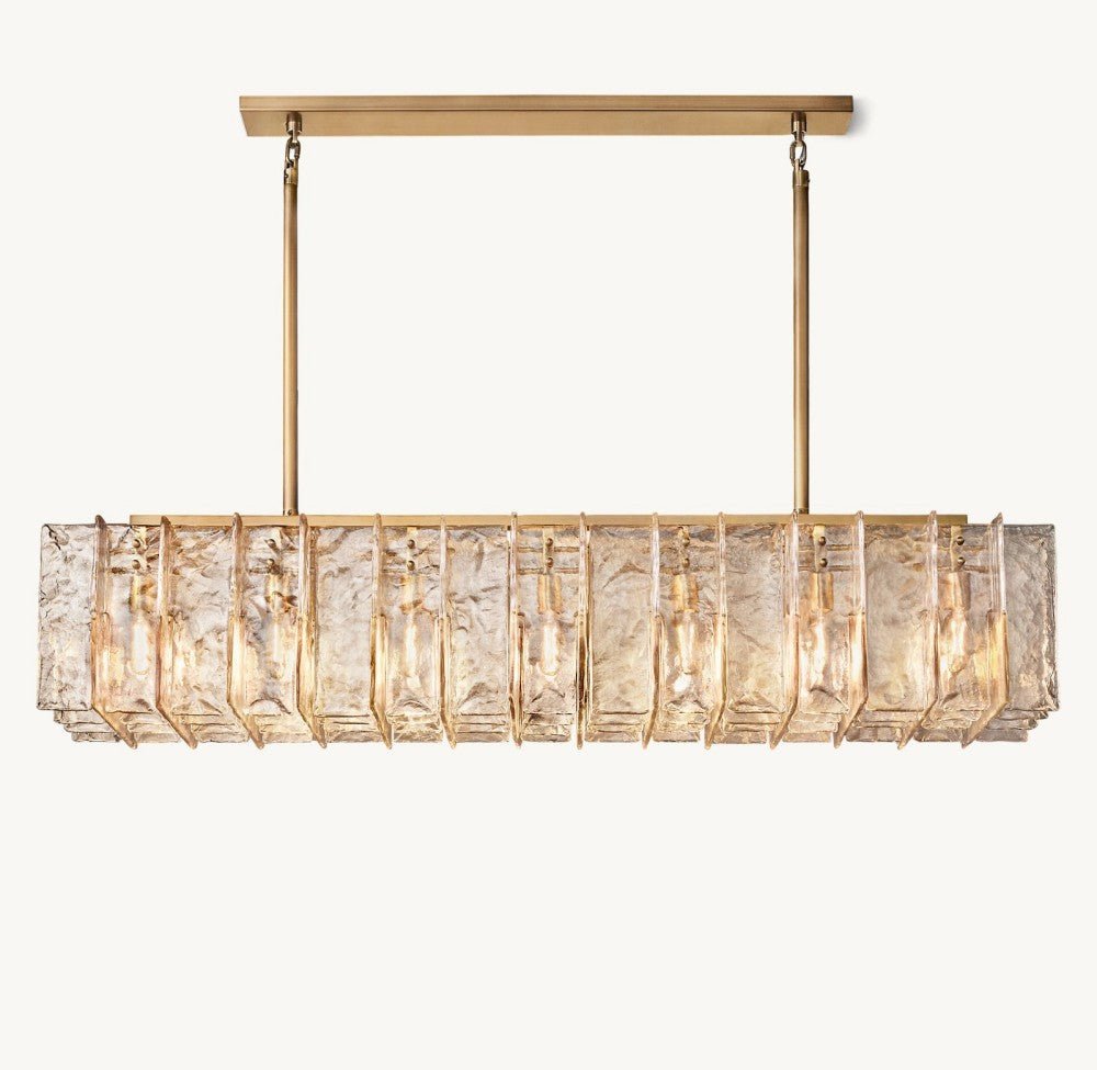 Trama Rectangular Chandelier 67" - lampmodern