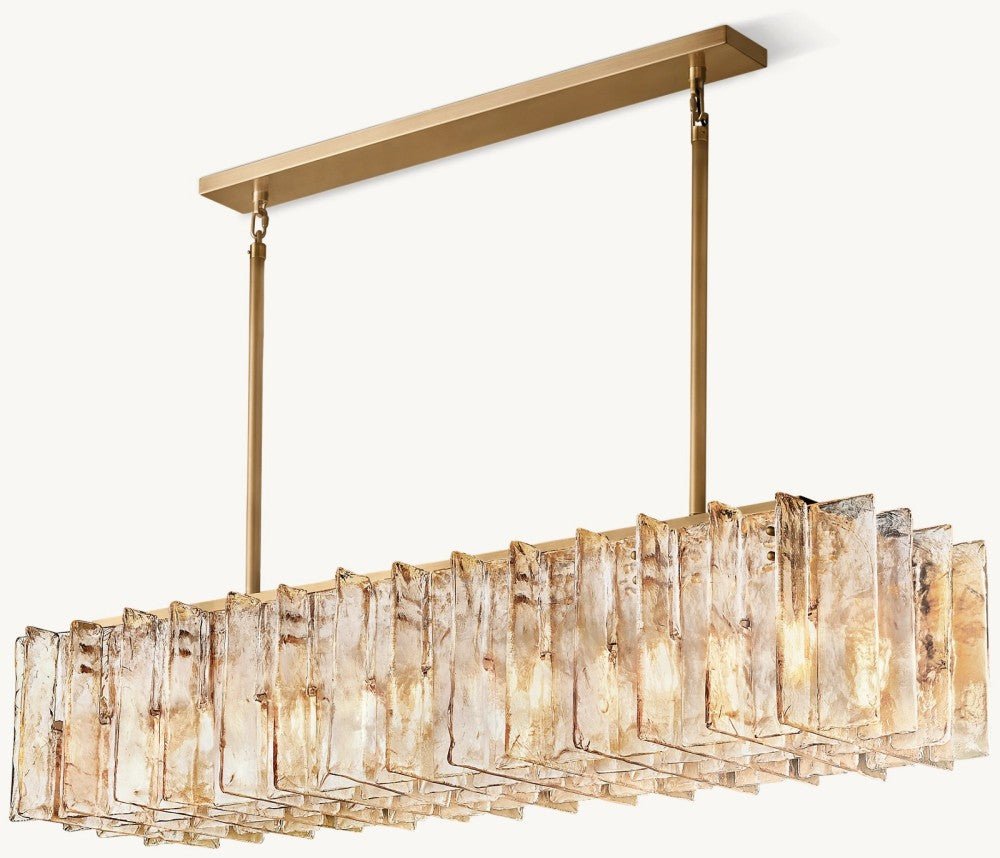 Trama Rectangular Chandelier 67" - lampmodern
