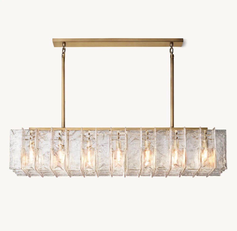 Trama Rectangular Chandelier 67" - lampmodern
