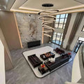 Twisted Ring Led Light Chandelier for High Ceiling - GoldWarm Light 3000Klampmodern