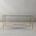 Thaddeus Forged Iron Rectangle Glass Console Table 60
