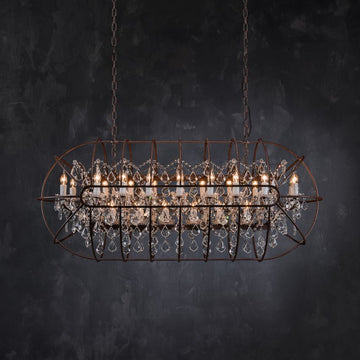 Zoraida Crystal Rectangular Chandelier - lampmodern